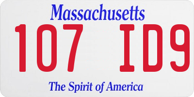 MA license plate 107ID9