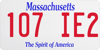 MA license plate 107IE2