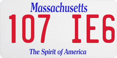 MA license plate 107IE6