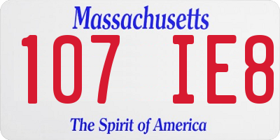 MA license plate 107IE8