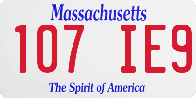 MA license plate 107IE9