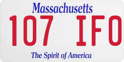 MA license plate 107IF0