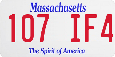 MA license plate 107IF4
