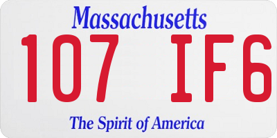 MA license plate 107IF6
