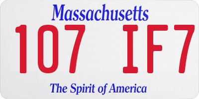 MA license plate 107IF7