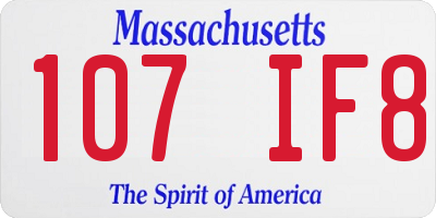 MA license plate 107IF8
