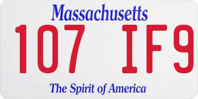 MA license plate 107IF9