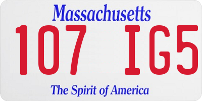 MA license plate 107IG5