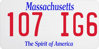 MA license plate 107IG6