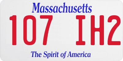 MA license plate 107IH2