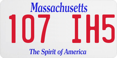 MA license plate 107IH5