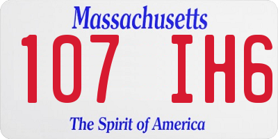 MA license plate 107IH6