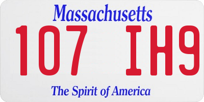 MA license plate 107IH9