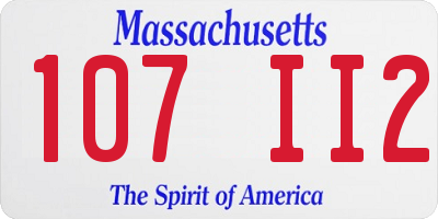 MA license plate 107II2