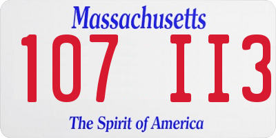 MA license plate 107II3