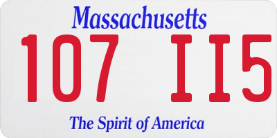 MA license plate 107II5