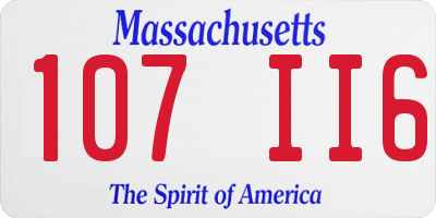 MA license plate 107II6