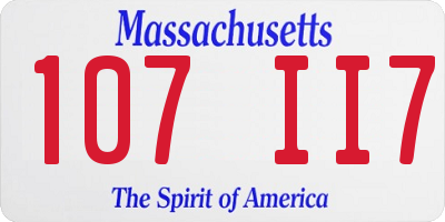 MA license plate 107II7