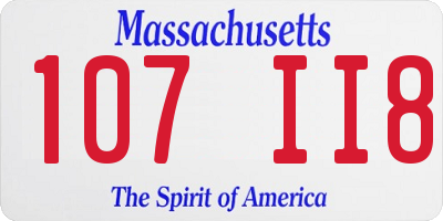 MA license plate 107II8
