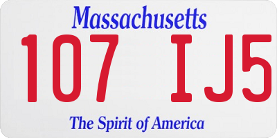 MA license plate 107IJ5