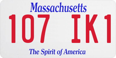 MA license plate 107IK1