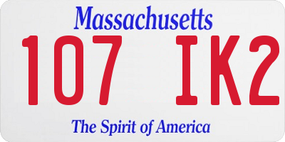 MA license plate 107IK2