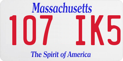 MA license plate 107IK5