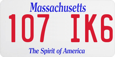 MA license plate 107IK6