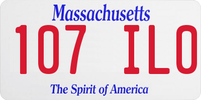 MA license plate 107IL0