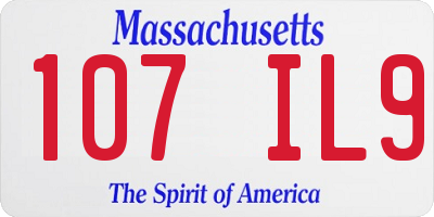 MA license plate 107IL9