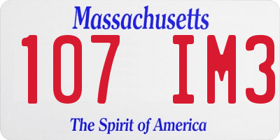 MA license plate 107IM3