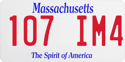 MA license plate 107IM4