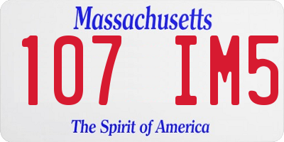 MA license plate 107IM5