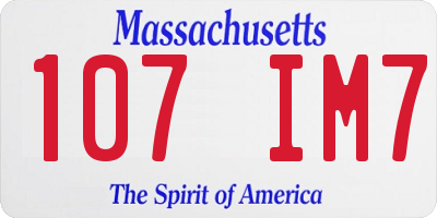 MA license plate 107IM7