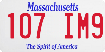 MA license plate 107IM9