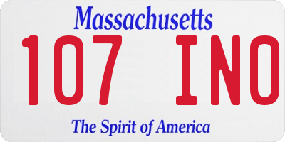 MA license plate 107IN0