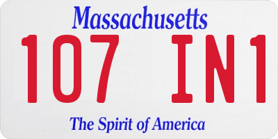 MA license plate 107IN1