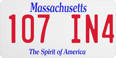 MA license plate 107IN4