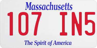 MA license plate 107IN5