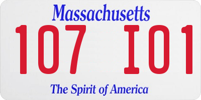 MA license plate 107IO1