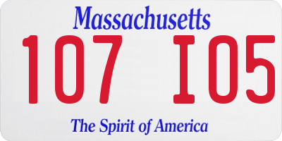 MA license plate 107IO5