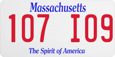 MA license plate 107IO9