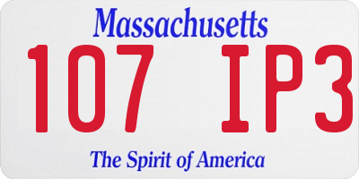MA license plate 107IP3