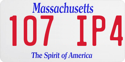 MA license plate 107IP4