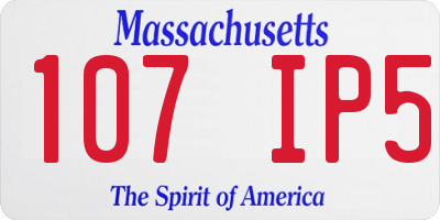 MA license plate 107IP5