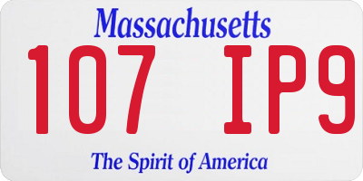 MA license plate 107IP9