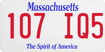 MA license plate 107IQ5