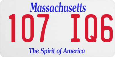 MA license plate 107IQ6