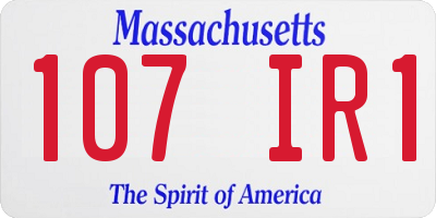MA license plate 107IR1