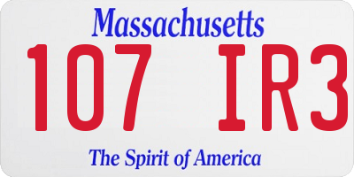 MA license plate 107IR3